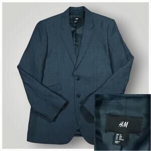 H&M Blazer Sport Coat Mens 36R Linen Lightweight Classic Fit Gentleman Dapper